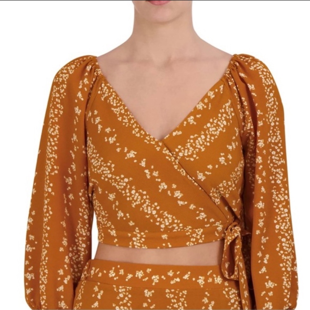 BCBG Ditsy Floral Crop Top Size L